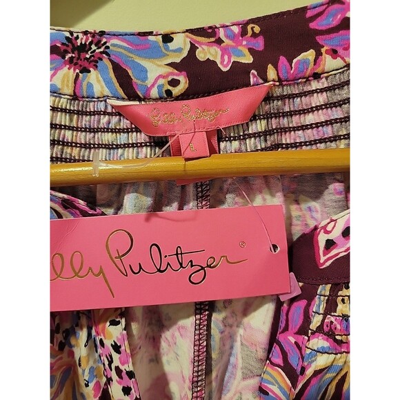 NWT Lilly Pulitzer Norris Dress Amarena Cherry Tropical With Twist Size Large - Picture 5 of 8